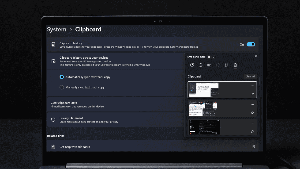 Windows Clipboard History