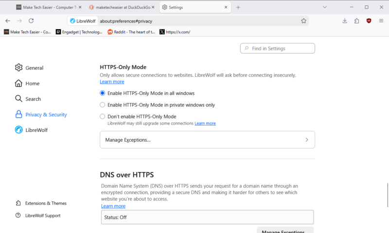 Http Only Mode Librewolf