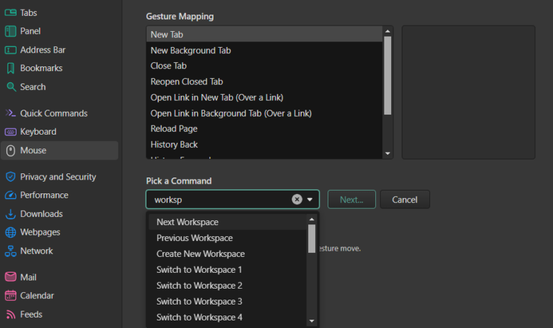 Mapping Mouse Gestures In Vivaldi Settings