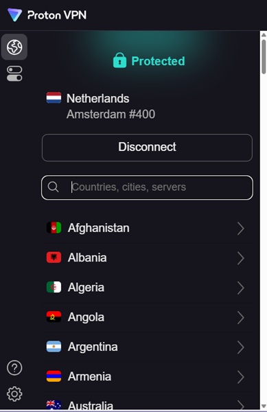 ProtonVPN has a server In every country, many free with restrictions.
