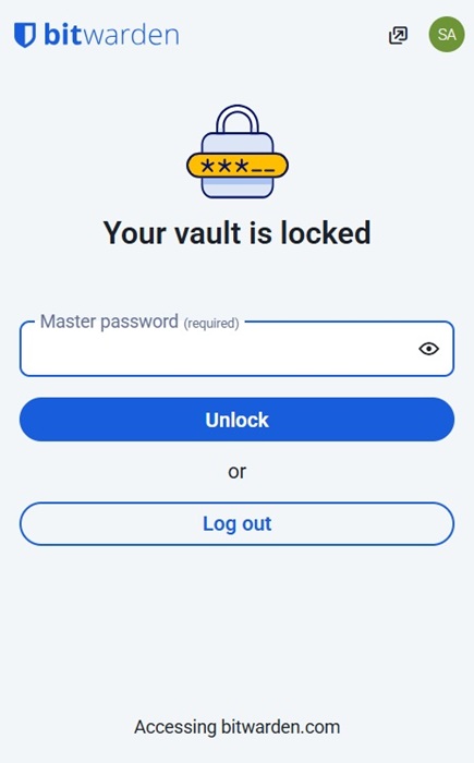 BitWarden vault is locked in an emergency.