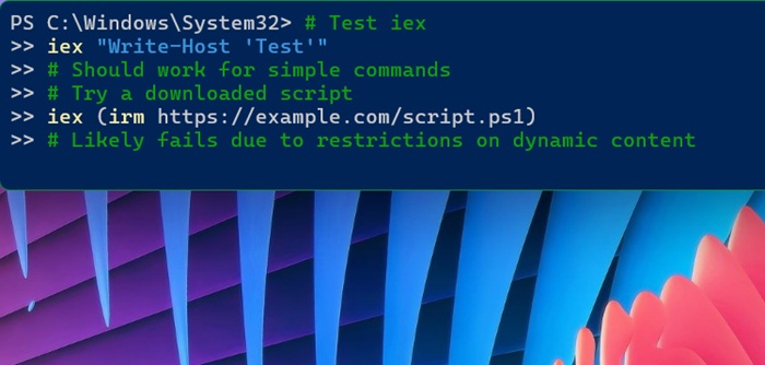 A write host test program run as a power user in quake mode.