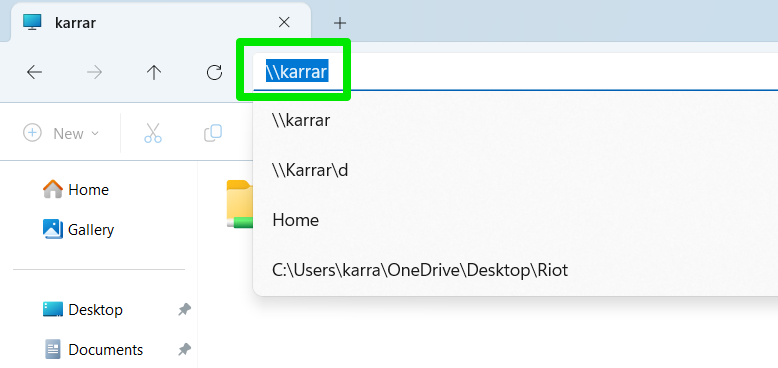 pc name in File Explorer addressbar
