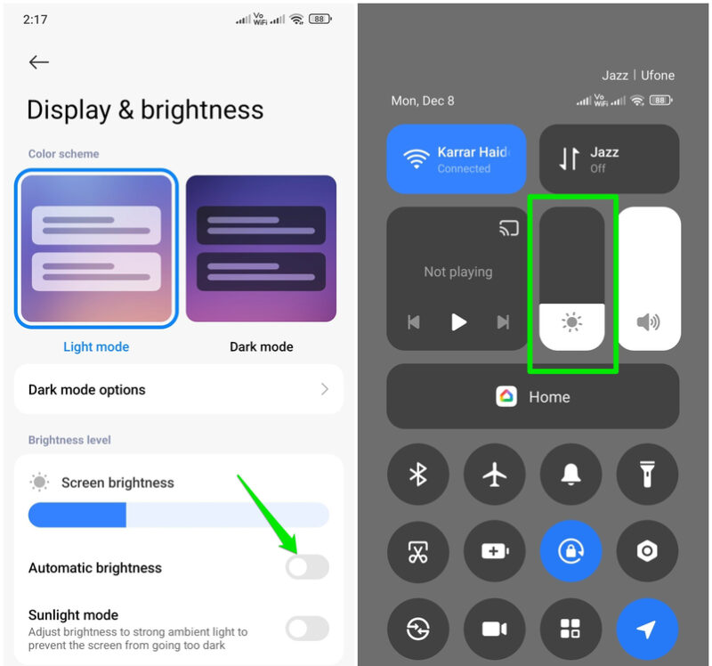 Adjusting Brightness on Android from quick settings