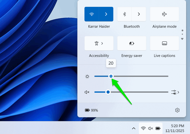 Adjusting Brightness in Windows