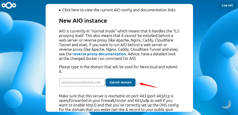 Configure Domain Nextcloud