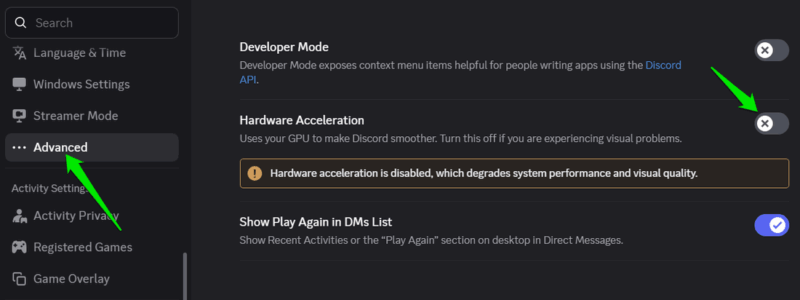 Disabling Hardware Acceleration in Discord