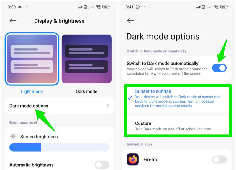 Managing Dark mode feature on Android