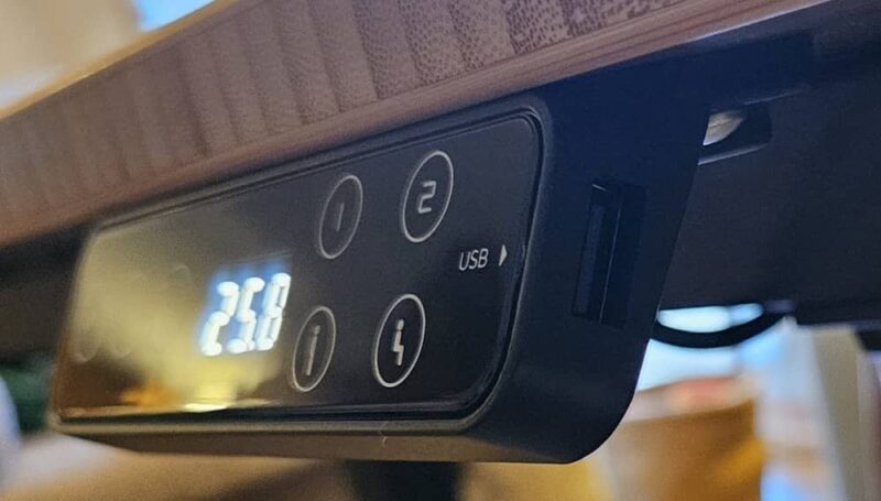 USB charging port on control panel.
