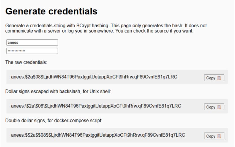 Generate Credentials Timetagger