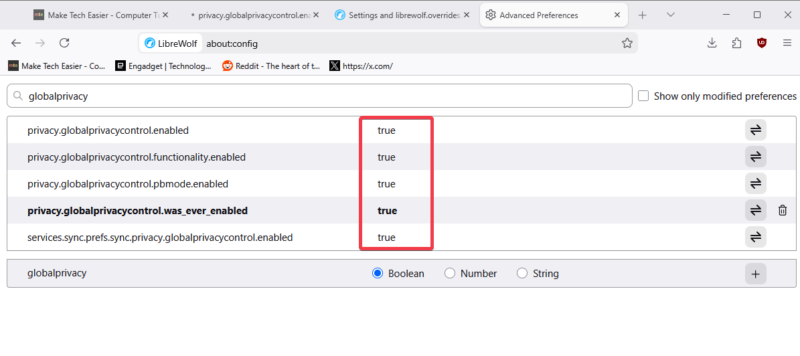 Globalprivacycontrol Enabled Librewolf