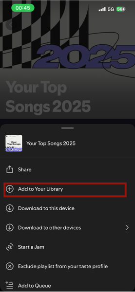 Iphone Spotify Wrapped Save Playlist