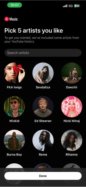Iphone Youtube Music Pick Artist