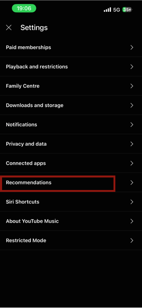 Iphone Youtube Music Reccomendations
