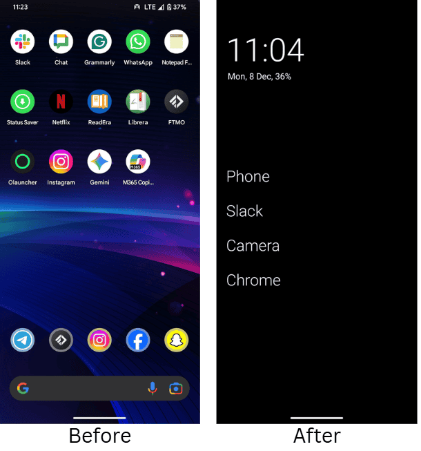 Less Clutter On Homescreen