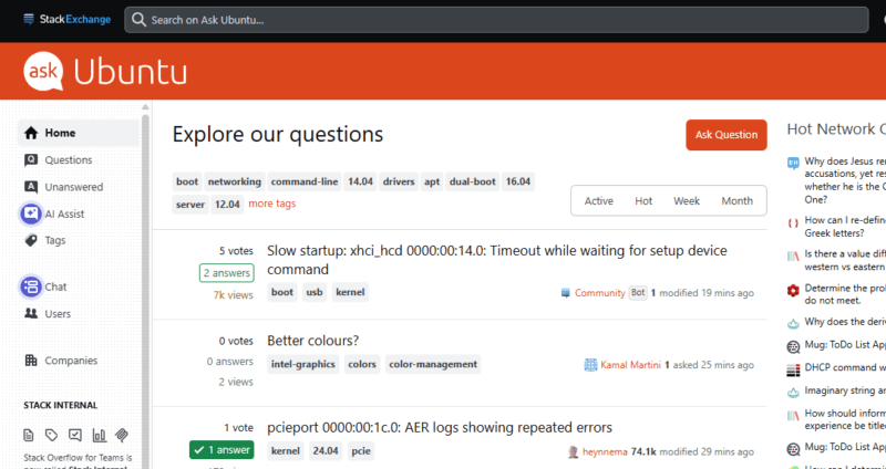 Linux Community Support
