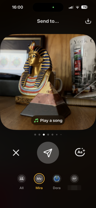 Adding a song to your post in the Locket app on iPhone. 