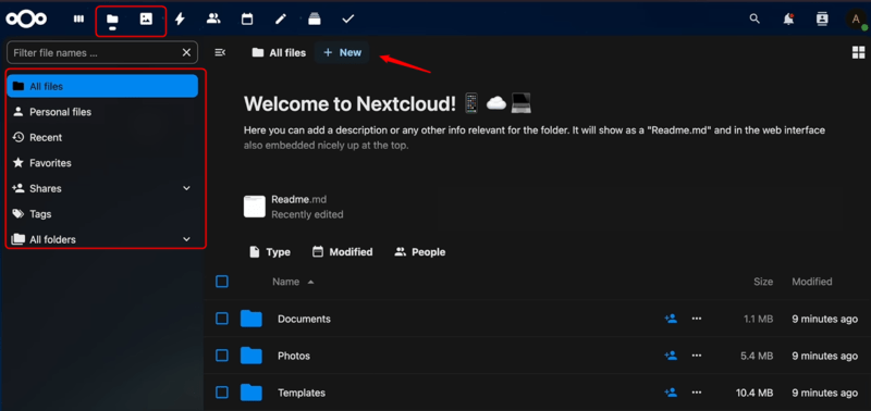 Manage Files Nextcloud