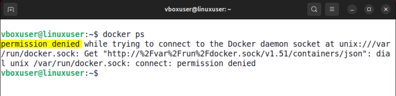 Permission Denied Docker Linux