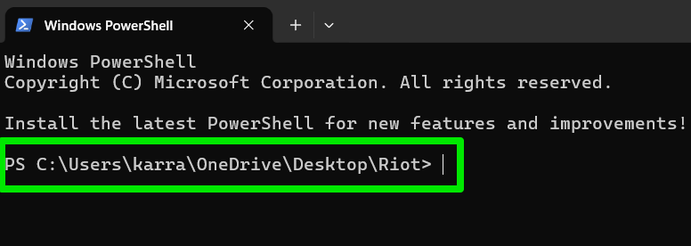 Powershell showing file Directory
