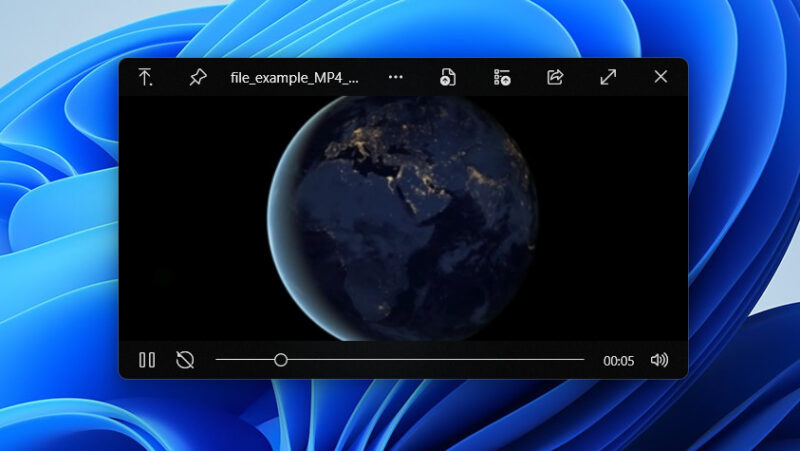QuickLook preview showing earth video