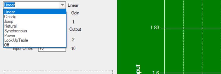 Raw Accel Acceleration Style menu