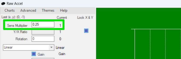 Raw Accel Sens Multiplier set to low