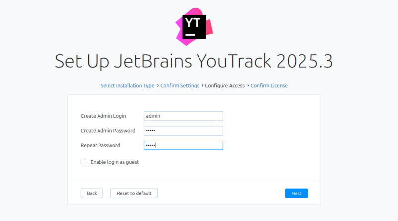 Set Up Youtrack Account
