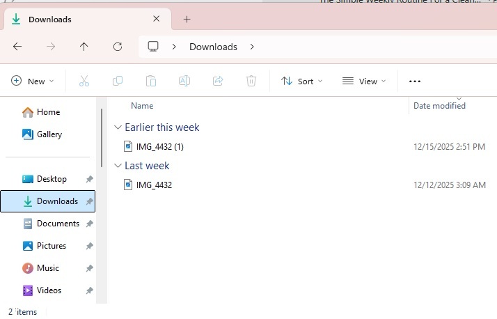 Sorting Downloads folder.