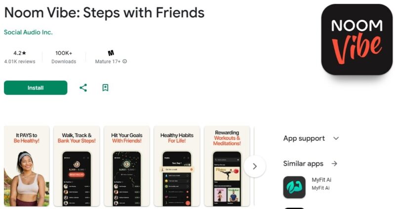 Noom Vibe in the Google Play Store.