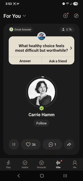 Listening to a Vibe on NoomVibe.