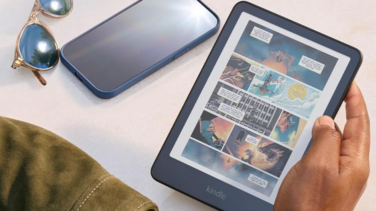 Man Reading Comic With Kindle Colorsoft