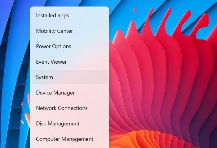 Select "System" from a simple Win + X command.