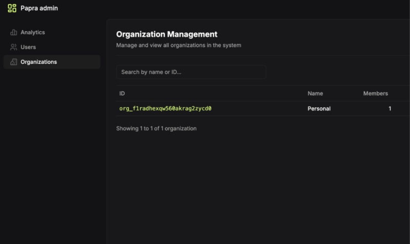 Screenshot showing Papra Organization feature