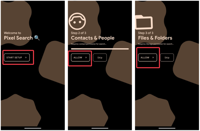 Pixel Search App Permissions