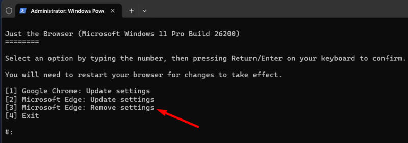 Remove Settings From Browser
