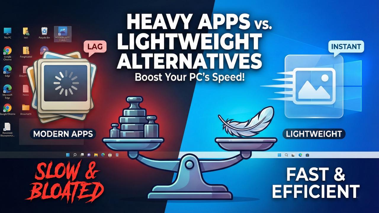 Modern Windows Apps Are Too Heavy: 10 Lightweight Alternatives to Make Your PC Run Faster