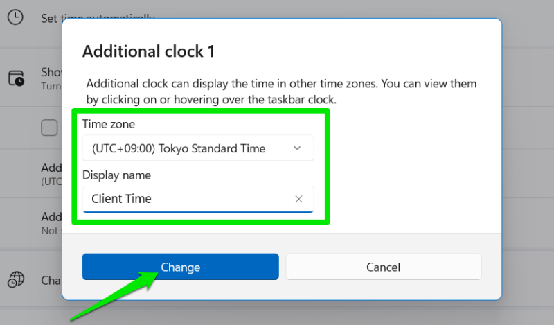 Adding Time Zones in Windows 11 Settings