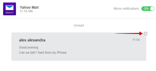Deleting notification from AirDrop on PC.