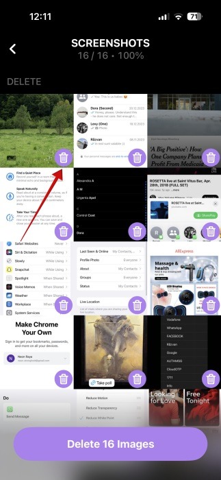 Retrieving photo after swiping session in photo folder using Swipewipe app on iPhone.