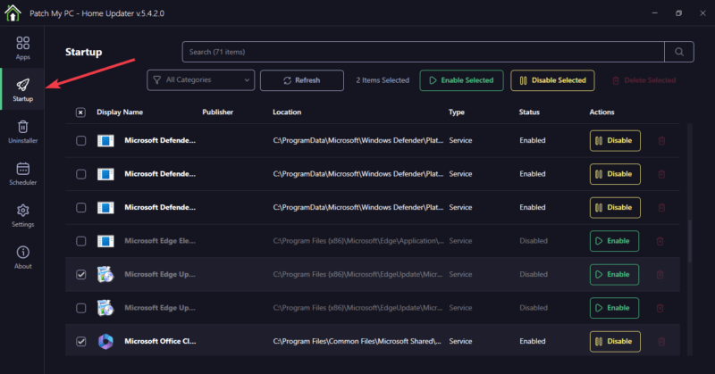 PatchMyPC Cleanup Startup