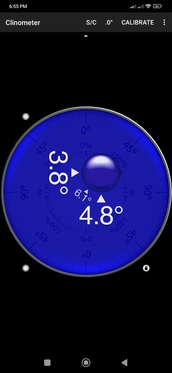 Clinometer bubble level