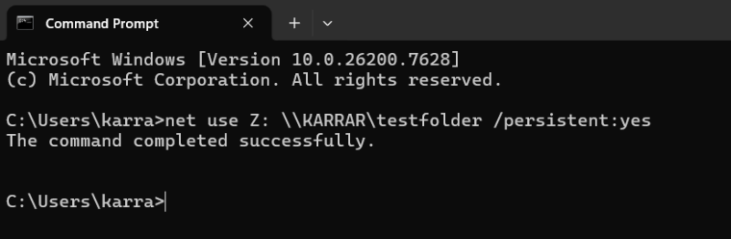 Cmd running Net Use Command