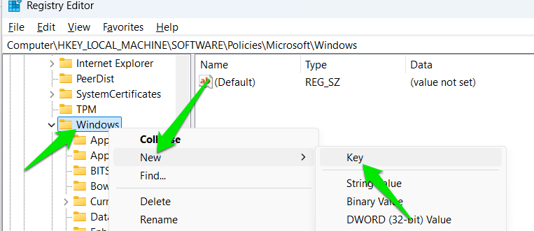 Creating New Key in the Registry