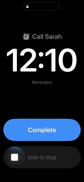 Critical Reminders Iphone Complete Buttno