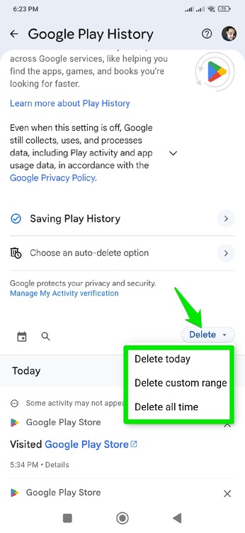 Deleting Activity using Time period