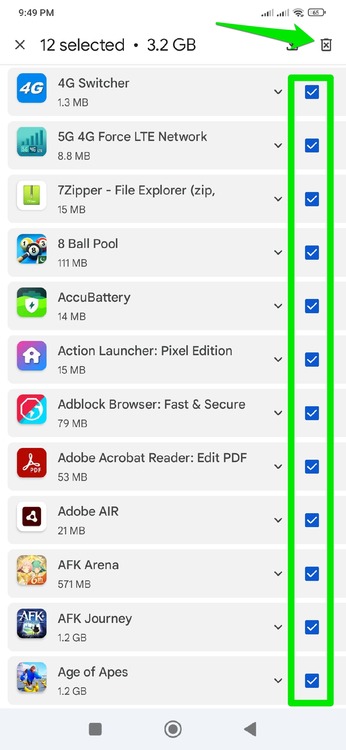 Deleting All Uninstalled Apps