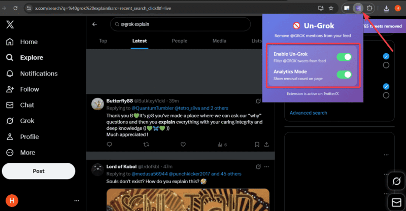 Enable Disable Ungrok