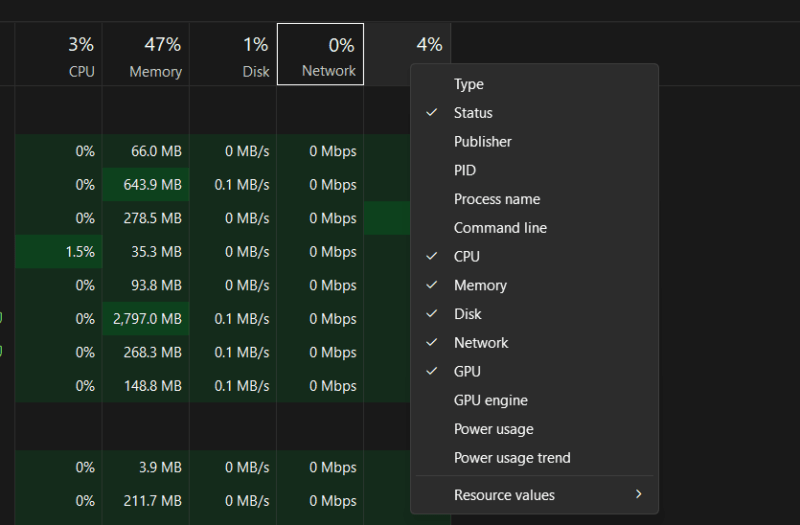 Enabling Gpu Column In Task Manager Processes Tab