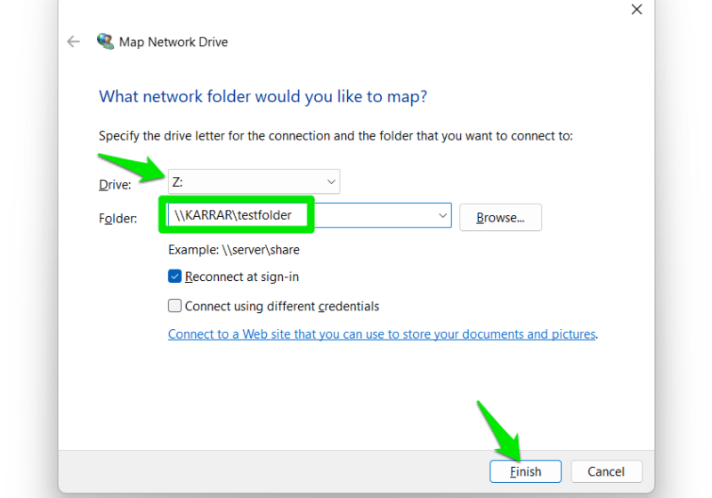 Mapping Network Drive in File Explorer